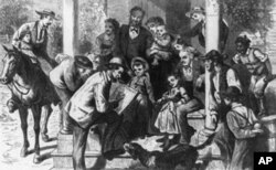 This wood engraving by Thomas Worth, of an enumerator gathering information for the 1870 Census, was published in Harper's Magazine.