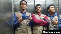 Tiga pemuda Indonesia yang kini menjadi relawan MER-C di Gaza, Palestina (foto: courtesy)