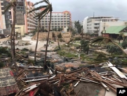 Destruction lies in the wake of Hurricane Irma in St. Martin, Sept. 6, 2017.