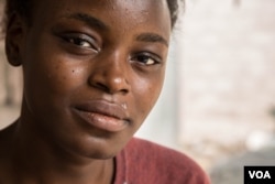 Twenty-year-old Benta Loma was arrested at a July protest she participated in in Kinshasa to protest the ongoing rampant sexual violence against women in the DRC's restive Kasai region. She says she is willing to die for her love of the DRC. (C. Oduah/VOA)