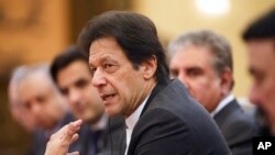 FILE - Pakistan"s Prime Minister Imran Khan is seen during talks in beijing, China, Nov. 2, 2018.