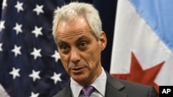 Chicago Mayor Rahm Emanuel speaks during a press conference on sanctuary cities, Jan. 25, 2017, in Chicago. 