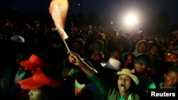 Supporters of Madagascar's presidential candidate Edgard Razafindravahy attend his final campaign rally in the capital Antananarivo, Oct. 23, 2013.