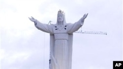 A local priest built what his town members claim is now the largest statue of Jesus Christ in the world in Swiebodzin, Poland.