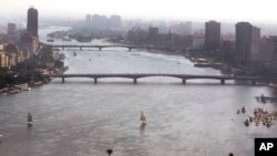 Sungai Nil di Kairo, Mesir, 6 Oktober 2017. Ketegangan antara Mesir dan Sudan dan Ethiopia kembali meningkat akibat pembangunan dan dampak pembangunan bendungan Ethiopia di Sungai Nil Biru oleh Ethiopia. 