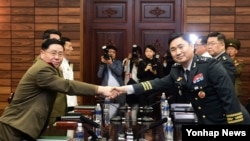 韩国与朝鲜高级军官2018年6月14日在板门店会晤（韩联社）