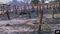 Pasar ternak di Potiskum, Nigeria habis terbakar akibat serangan hari Kamis (3/5) yang menewaskan sedikitnya 34 warga. 