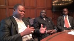Dieudonné Nzapalainga, Nicolas Guérékoyame Gbangou et Omar Kobine Layama à Washington, le 18 mars 2014