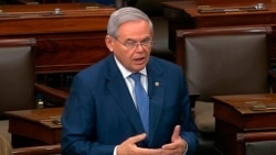 In this image from video, Sen. Robert Menendez, D-N.J., speaks on the Senate floor about the impeachment trial against President Donald Trump at the U.S. Capitol in Washington, Tuesday, Feb. 4, 2020. The Senate will vote on the Articles of…