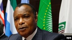 Le Président Denis Sassou Nguesso du Congo, Bruxelles, 3 mars 2015, epa/JULIEN WARNAND