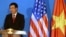FILE - Vietnamese Foreign Minister Pham Binh Minh speaks during a joint press conference with U.S. Secretary of State John Kerry in Hanoi, Dec. 16, 2013. 