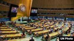 រូបឯកសារ៖ ទិដ្ឋភាព​ទូទៅមួយនៃ​មហា​សន្និបាត​អង្គការ​សហ​ប្រជាជាតិ នៅក្នុងទីក្រុងញូវយ៉ក សហរដ្ឋអាមេរិក កាលពីឆ្នាំ២០២០។