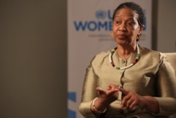 Phumzile Mlambo-Ngcuka, United Nations Under-Secretary-General and Executive Director of U.N. Women, speaks during an interview with The Associated Press in Sarajevo, Bosnia-Herzegovina, Nov. 5, 2019.