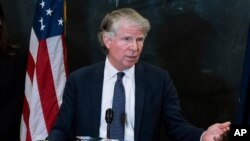 FILE - Manhattan District Attorney Cyrus Vance Jr. speaks at a news conference in New York, Feb. 24, 2020.