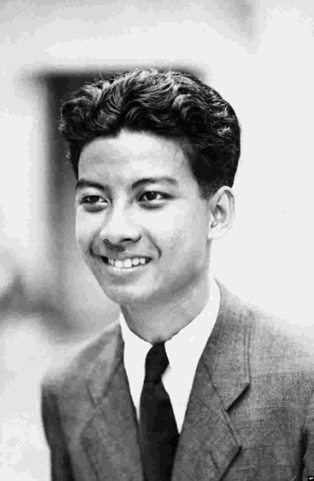 Former King Sihanouk smiles at an unknown location, July 29, 1941. 