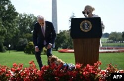 Glumica Selma Blair sa Bidenom govori o zakonu o Amerikancima sa invaliditetom na južnom travnjaku Bijele kuće, 2. oktobra 2023. (Foto: AFP/Brendan Smialowski)