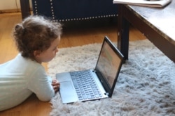 Two-year-old Yasmine is the Almadanis’ youngest child, and was born in the U.S. after the family resettled in Chicago in 2016. (K. Khan/VOA)