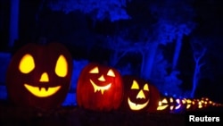 FILE - Pumpkin Jack O' Lanterns sit on the grounds of the historic Van Cortlandt Manor House and Museum during the "Great Jack O' Lantern Blaze" in Croton-on Hudson, New York, Oct. 27, 2015. (REUTERS/Mike Segar)