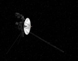 FILE - NASA's Voyager spacecraft in space is shown in this artist's rendering obtained from NASA in Washington, Dec. 10, 2018.