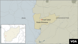 Peta kawasan Khaki Safed di provinsi Farah, Afghanistan.