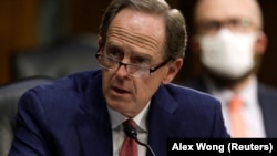 U.S. Sen. Pat Toomey (R-PA) speaks during a Senate Banking, Housing, and Urban Affairs Committee nomination hearing on Capitol Hill in Washington, U.S., May 5, 2020. Alex Wong/Pool via REUTERS