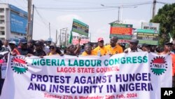 Vyama vya wafanyakazi vikiandamanani Nigeria. 