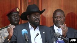 រូប​ឯកសារ៖ ប្រធានាធិបតី​ស៊ូដង់ សាល់វ៉ា គី ថ្លែង​នៅ​ក្នុង​សន្និសីទ​កាសែត​មួយ​ នៅ​វិមាន​រដ្ឋ​ក្នុង​ក្រុង​ជូបា កាលពី​ថ្ងៃទី២០ ខែកុម្ភៈ ឆ្នាំ២០២០។