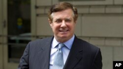 Paul Manafort, President Donald Trump's former campaign chairman, leaves U.S. District Court after a hearing, May 23, 2018, in Washington. 