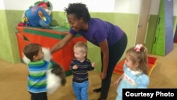 Karas Rowells at one of the teaching jobs she worked while seeking and undergraduate degree from Florida Agricultural and Mechanical University in Tallahassee, Florida.