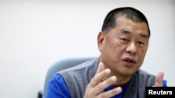 Jimmy Lai, kepala dan pendiri Next Media, dalam wawancara dengan Reuters di Taipei. (Foto: Dok)