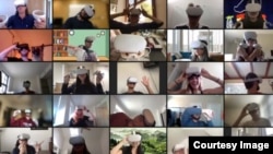 This class photo shows participants in Stanford University's Virtual People course, taught by Jeremy Bailenson. The class is fully taught with virtual reality technology. (Image credit: Tobin Asher/VHIL)