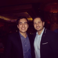 Diego Sandoval with his mentor Ahmad Ashkar at Boston Regional, 2017. (Courtesy - Diego Sandoval)