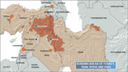 Kurdish Areas of Turkey, Iran, Syria and Iraq