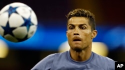 Le quadruple Ballon d'Or Cristiano Ronaldo, 2 juin 2017.