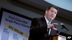 Postmaster General and CEO Patrick Donahoe at U.S. Postal Service headquarters, Washington, Feb. 6, 2013.