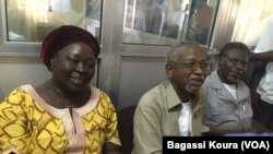 Tchad : Trois des quatre leaders de la société civile ( de gauche à droite: Narmadji Céline, Younouss Mahadjir, Mahamat Nour Ibedou ).