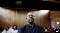 Manuel Chang appears in court in Kempton Park, Johannesburg, South Africa challenging attempts to extradite him to the United States, Oct. 16, 2019.