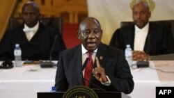 ፎቶ ፋይል፦ የደቡብ አፍሪካ ፕሬዝደንት ሰሪል ራማፎሳ ኬፕ ታውን እአአ የካቲት 8/2024