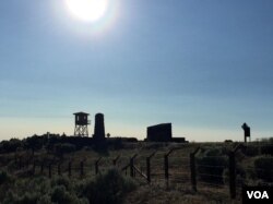 The Minidoka Relocation Center was hastily erected in 1942 on a stark, sagebrush plain near Twin Falls, Idaho. (VOA / T.Banse)