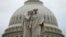 FILE - The statue of Grief and History stands in front of the U.S. Capitol Dome in Washington, Oct. 16, 2013. 