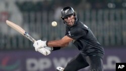 বাংলাদেশের বিরুদ্ধে শতরান হাঁকানোর পথে নিউ জিল্যান্ডের রাচিন রাভিন্দ্রা। ফটোঃ ২৪ ফেব্রুয়ারি, ২০২৫। 