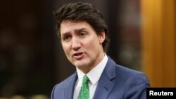 Firai Ministan Canada Trudeau yake magana ya yi amsa tambayoyi a majalisa da ke Ottawa
