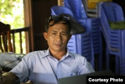 Yang Saing Koma in an internal meeting of the Grassroots Democracy Party in 2017. (Photo: Grassroots Democracy Party)