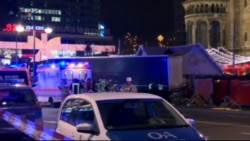 Truck Drives Through Berlin Market