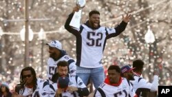 지난 5일 미국 매사추세츠주 보스턴에서 뉴잉글랜드 패트리어츠의 2019년 '슈퍼볼' 우승 축하 퍼레이드가 열렸다. 