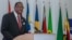 FILE - Malawi President Lazarus Chakwera speaks at an event in Lilongwe, Malawi, Aug. 17, 2021.