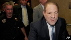 FILE - Harvey Weinstein arrives at a Manhattan courthouse, in New York, Feb. 24, 2020. (AP Photo/Seth Wenig)