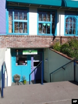 The Green Heart marijuana dispensary is located in a basement storefront.