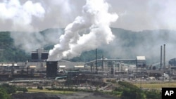 This file photo from July 14, 2010 shows smoke pouring from the United States Steel Corp.'s Clairton Coke Works in Clairton, Pa. (AP Photo/Keith Srakocic, File)