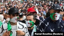 Protesters in Algiers - manifestation du mouvement Hirak à Alger